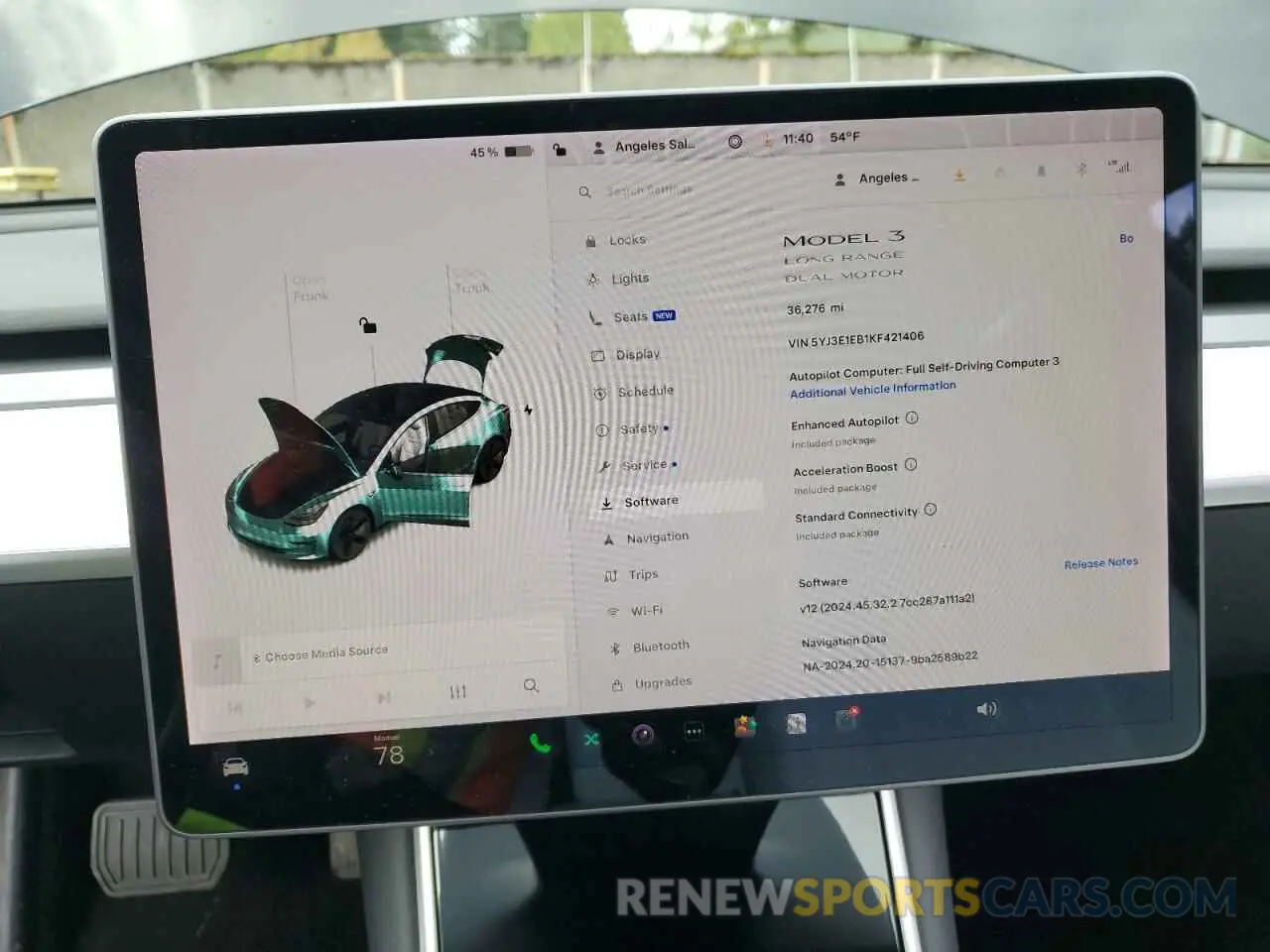 9 fotografías del automóvil dañado 5YJ3E1EB1KF421406 TESLA MODEL 3 2019