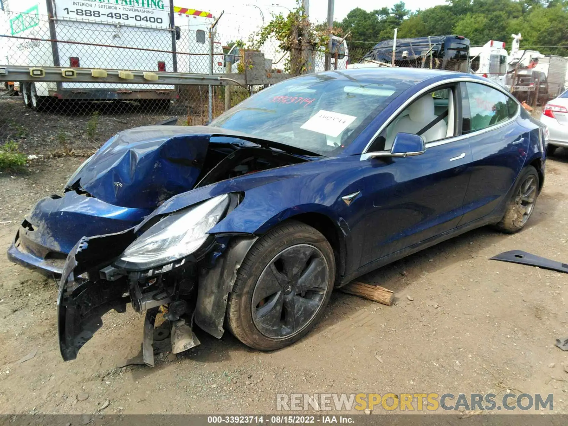 2 fotografías del automóvil dañado 5YJ3E1EB1KF421504 TESLA MODEL 3 2019