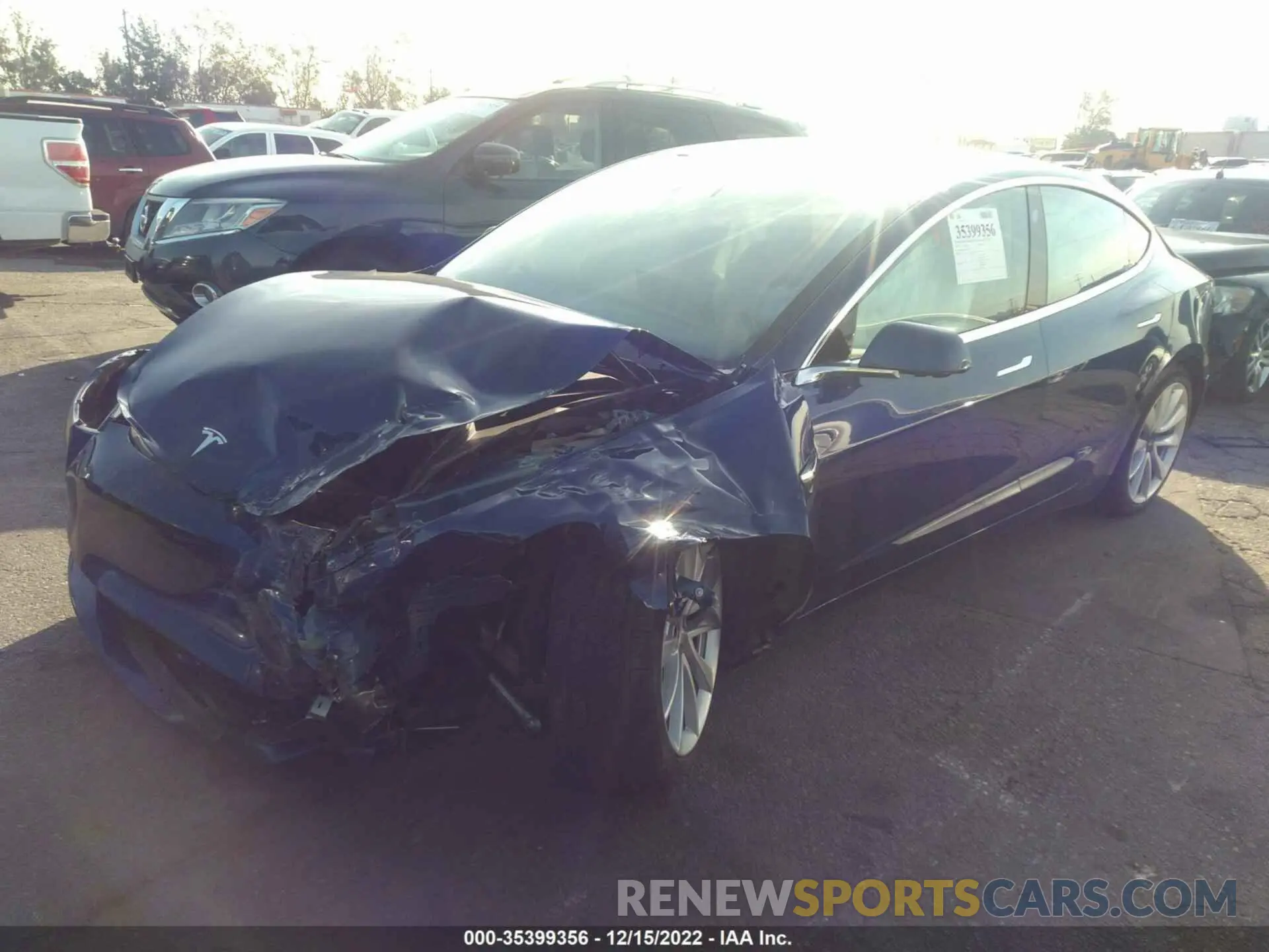 2 fotografías del automóvil dañado 5YJ3E1EB1KF477555 TESLA MODEL 3 2019