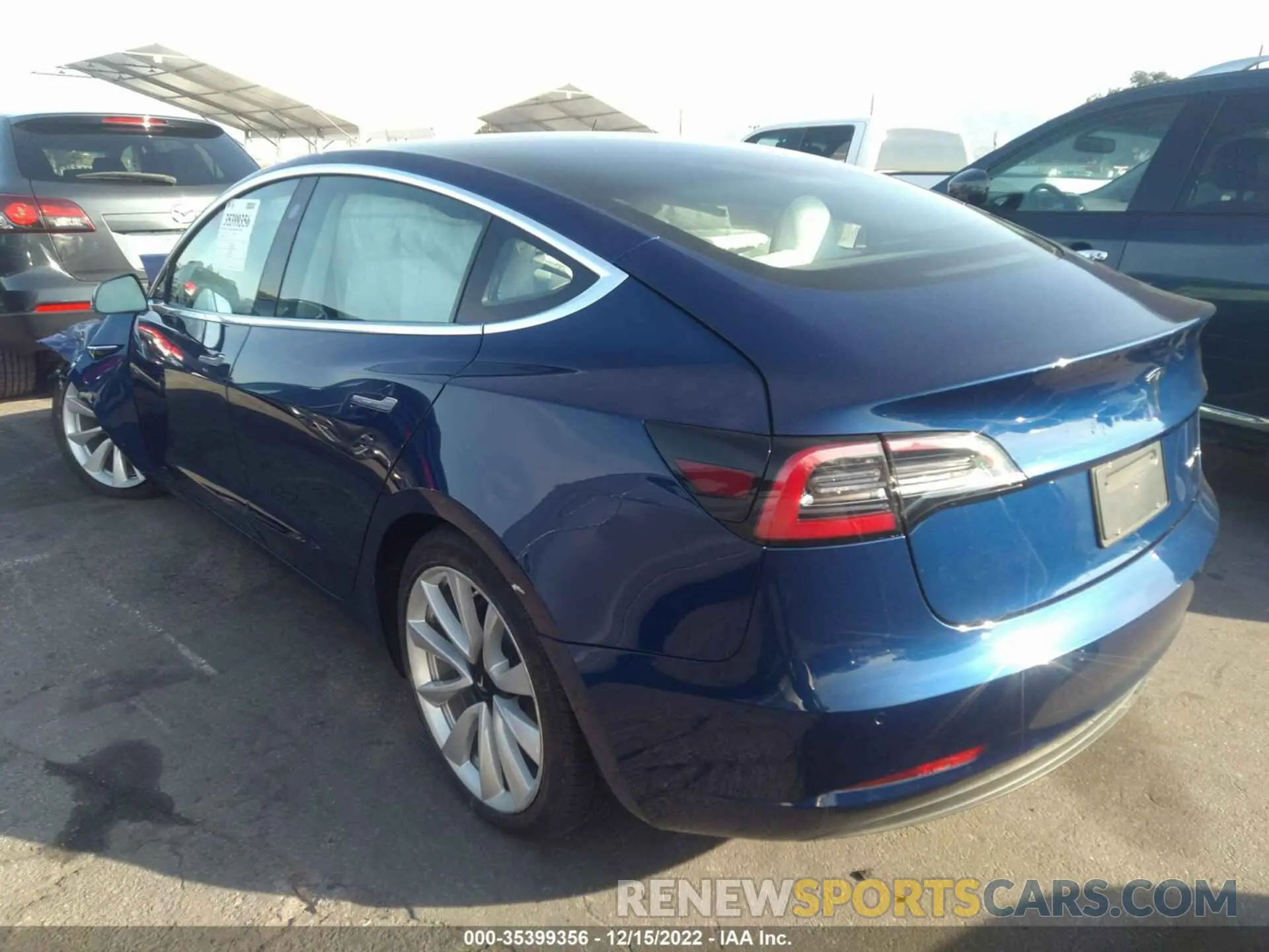 3 fotografías del automóvil dañado 5YJ3E1EB1KF477555 TESLA MODEL 3 2019