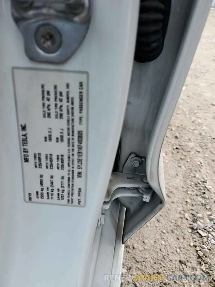 12 fotografías del automóvil dañado 5YJ3E1EB1KF493805 TESLA MODEL 3 2019