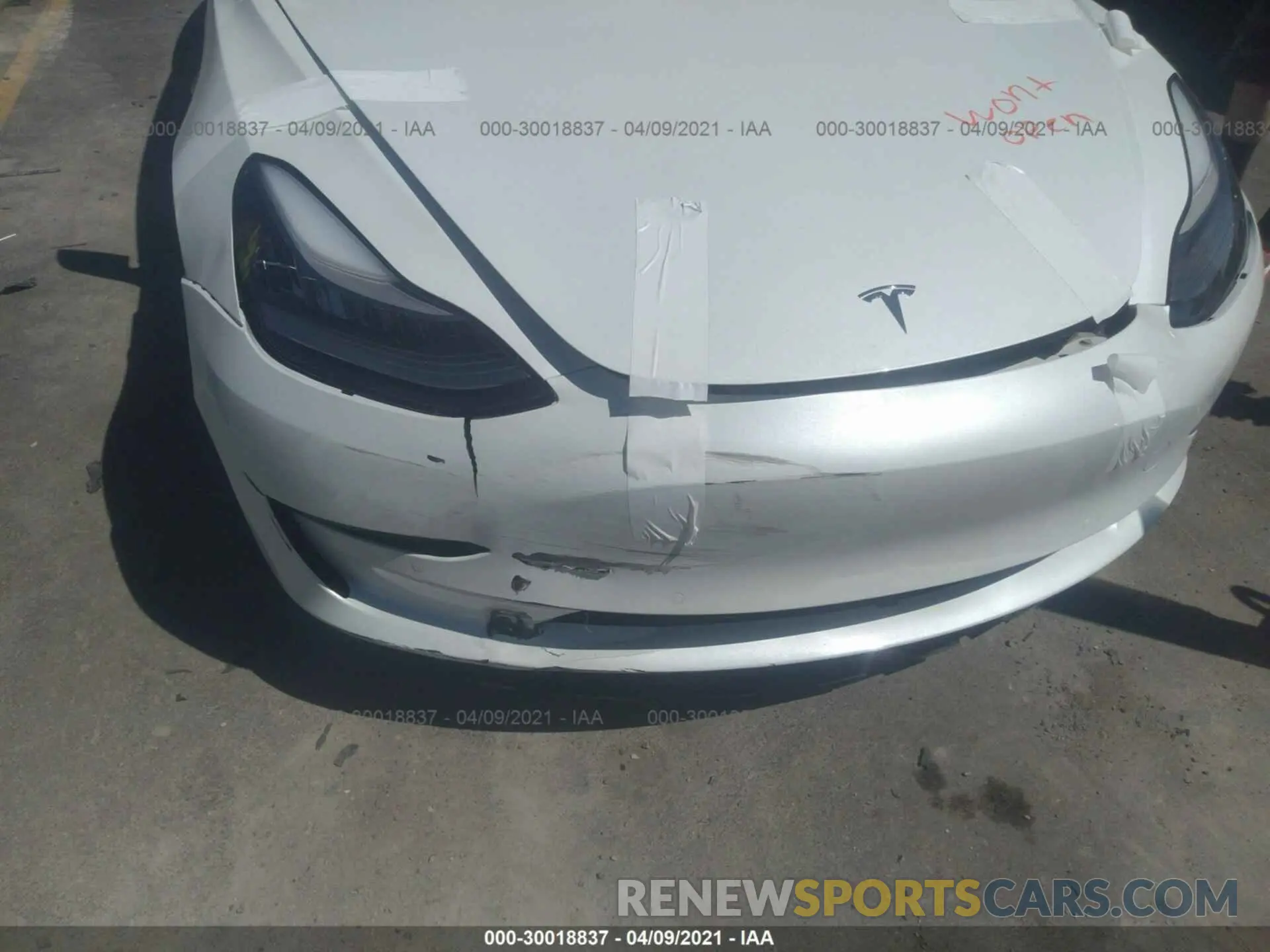6 fotografías del automóvil dañado 5YJ3E1EB1KF494159 TESLA MODEL 3 2019