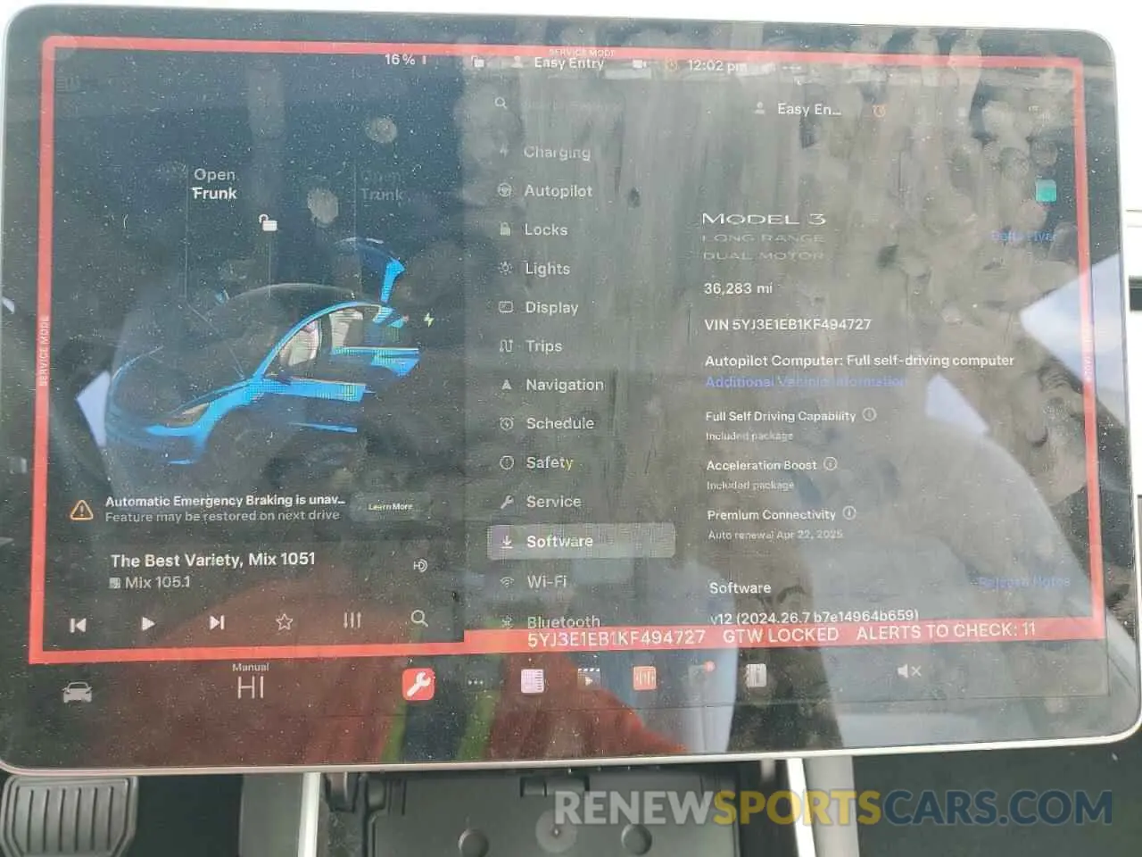 9 fotografías del automóvil dañado 5YJ3E1EB1KF494727 TESLA MODEL 3 2019
