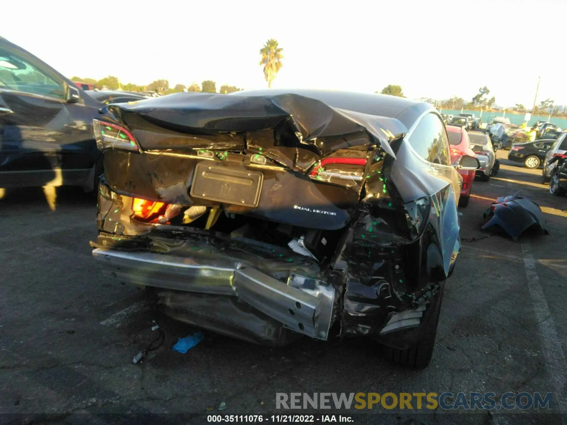 6 fotografías del automóvil dañado 5YJ3E1EB1KF497305 TESLA MODEL 3 2019