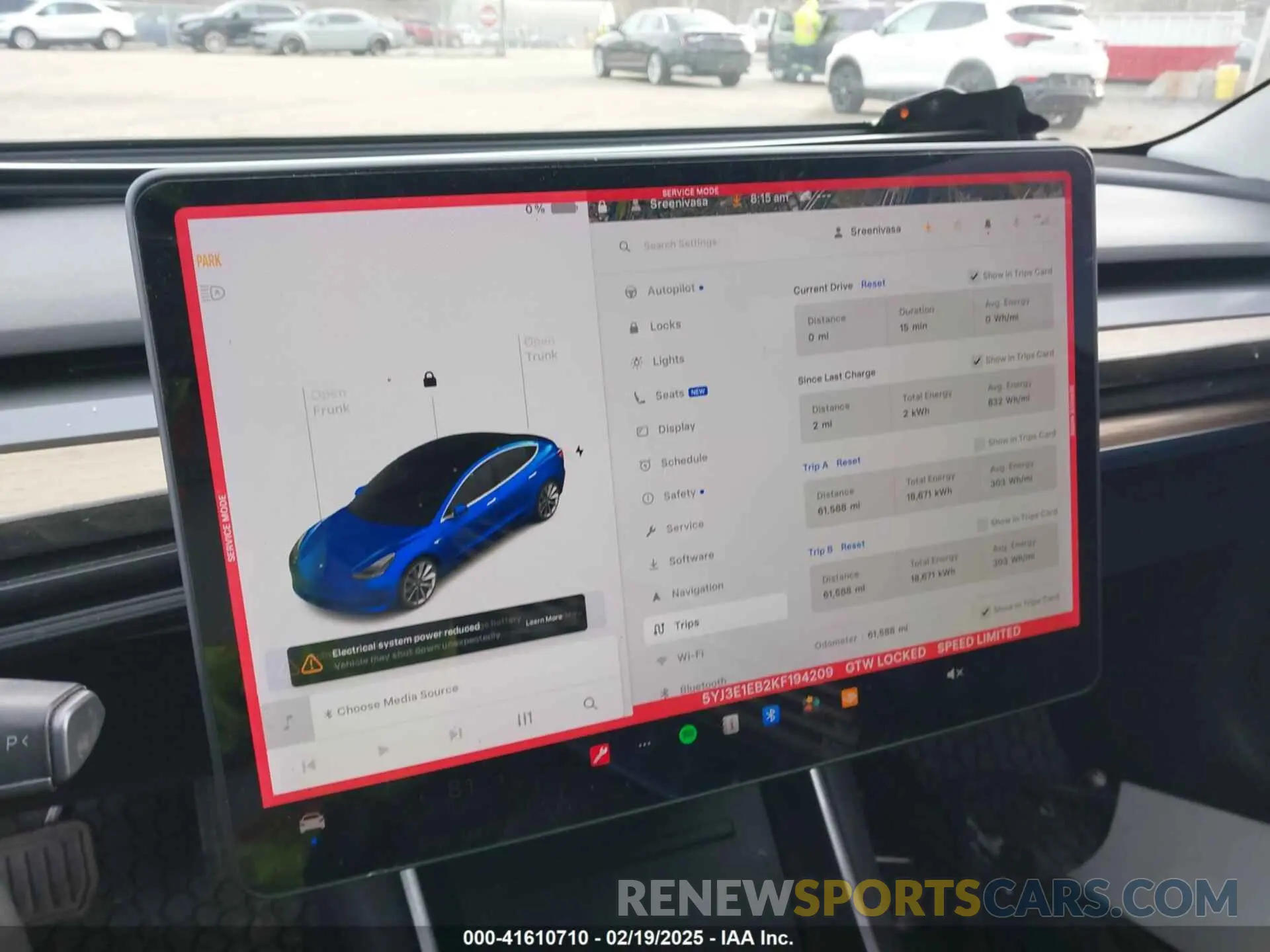 19 fotografías del automóvil dañado 5YJ3E1EB2KF194209 TESLA MODEL 3 2019