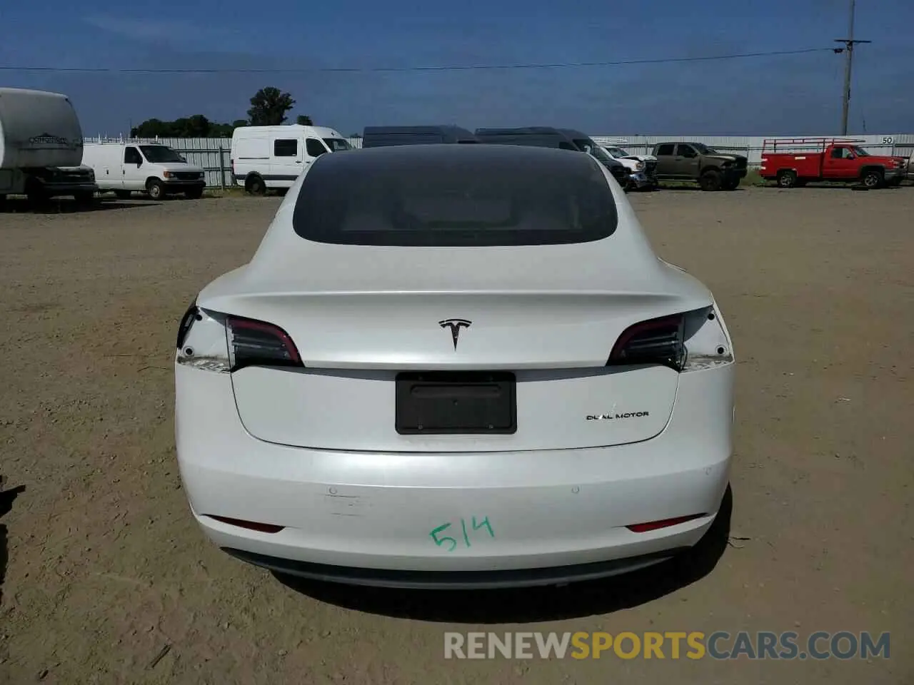 6 fotografías del automóvil dañado 5YJ3E1EB2KF195120 TESLA MODEL 3 2019