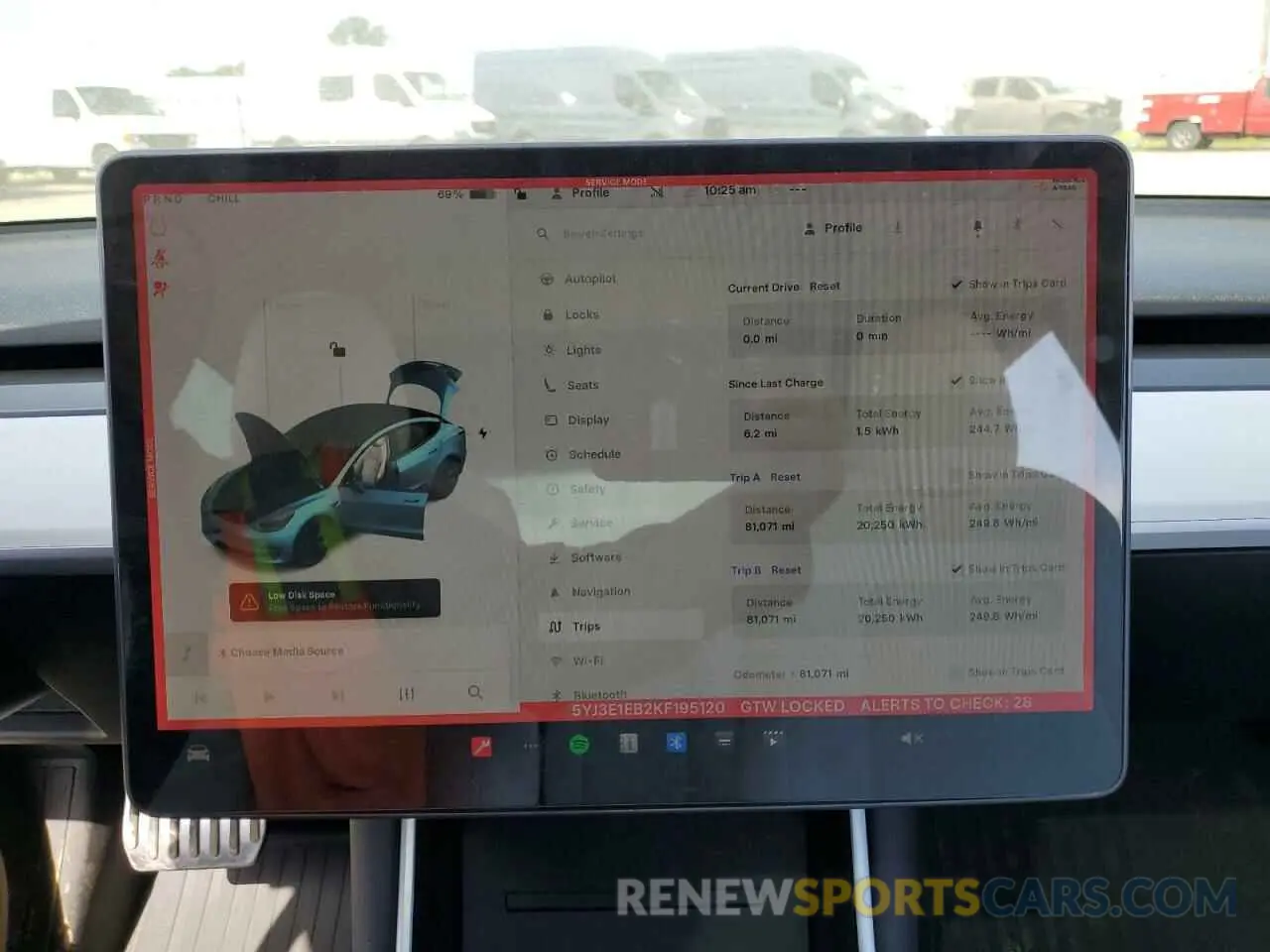 9 fotografías del automóvil dañado 5YJ3E1EB2KF195120 TESLA MODEL 3 2019