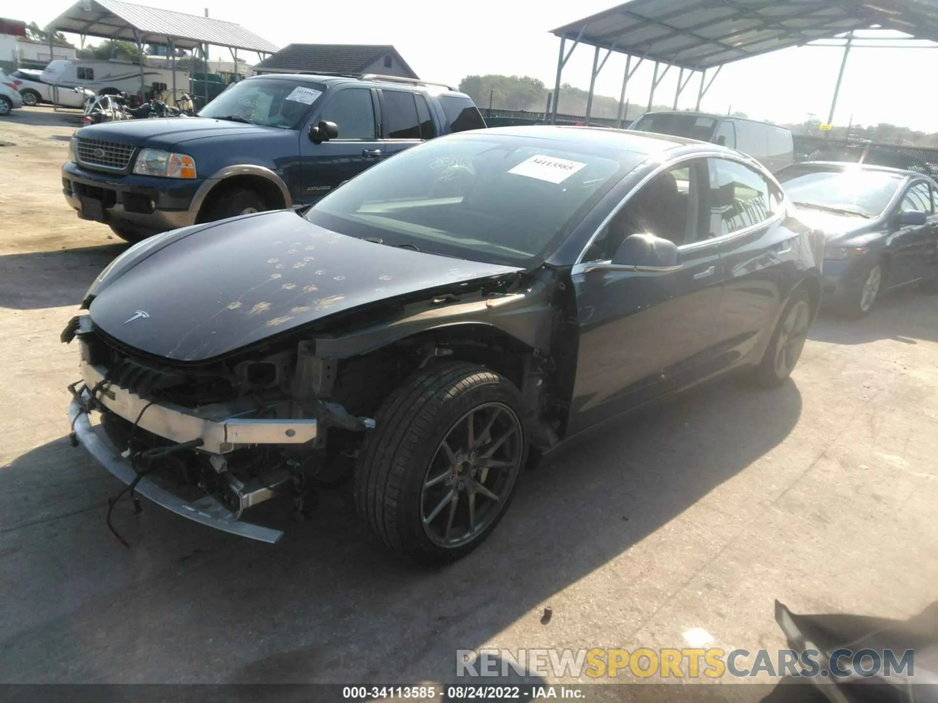 2 fotografías del automóvil dañado 5YJ3E1EB2KF441955 TESLA MODEL 3 2019