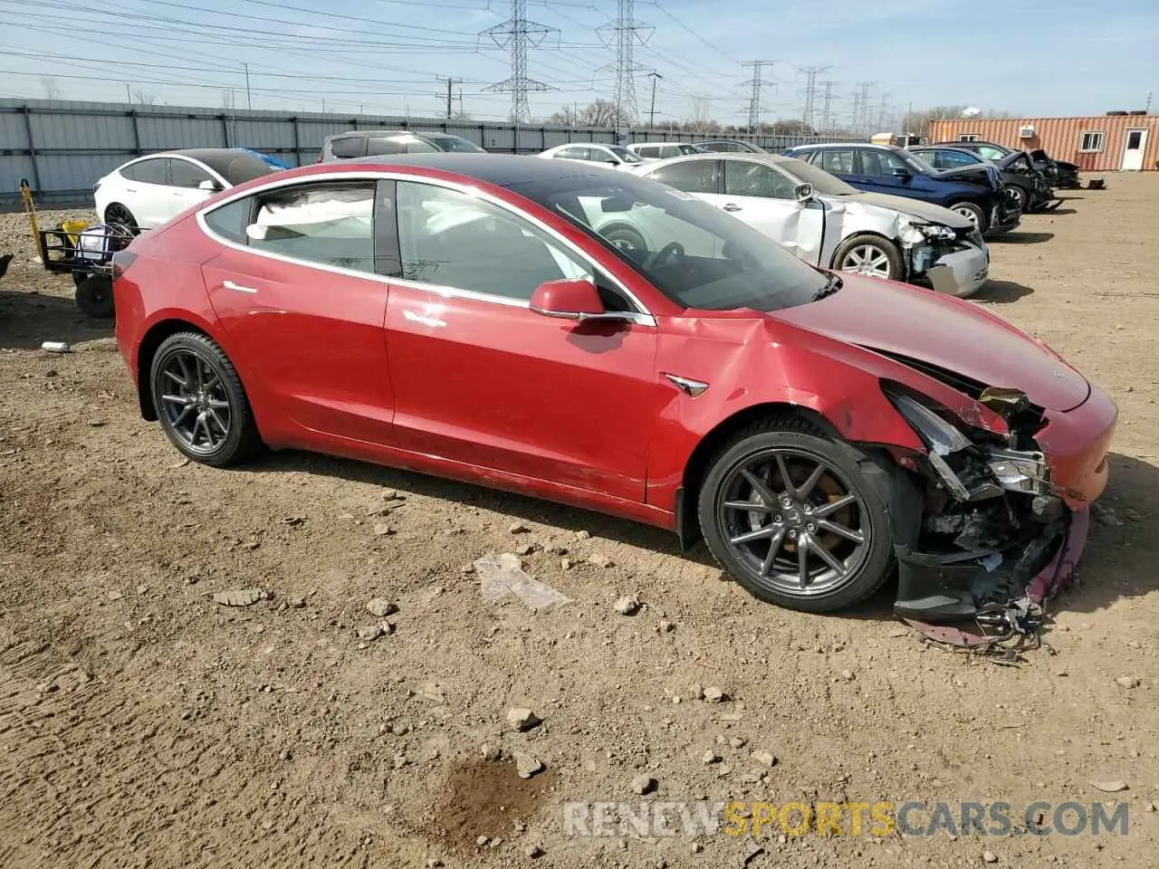 4 fotografías del automóvil dañado 5YJ3E1EB2KF453734 TESLA MODEL 3 2019