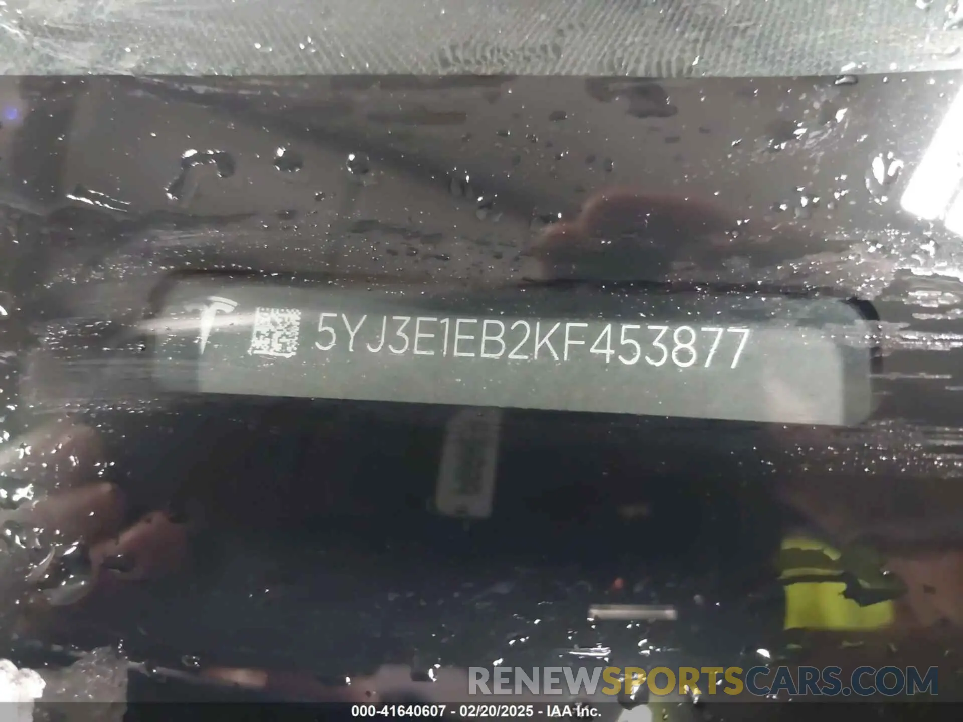 9 fotografías del automóvil dañado 5YJ3E1EB2KF453877 TESLA MODEL 3 2019