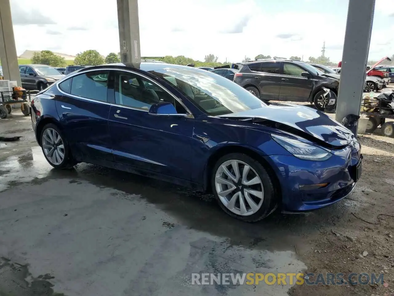 4 fotografías del automóvil dañado 5YJ3E1EB2KF465107 TESLA MODEL 3 2019