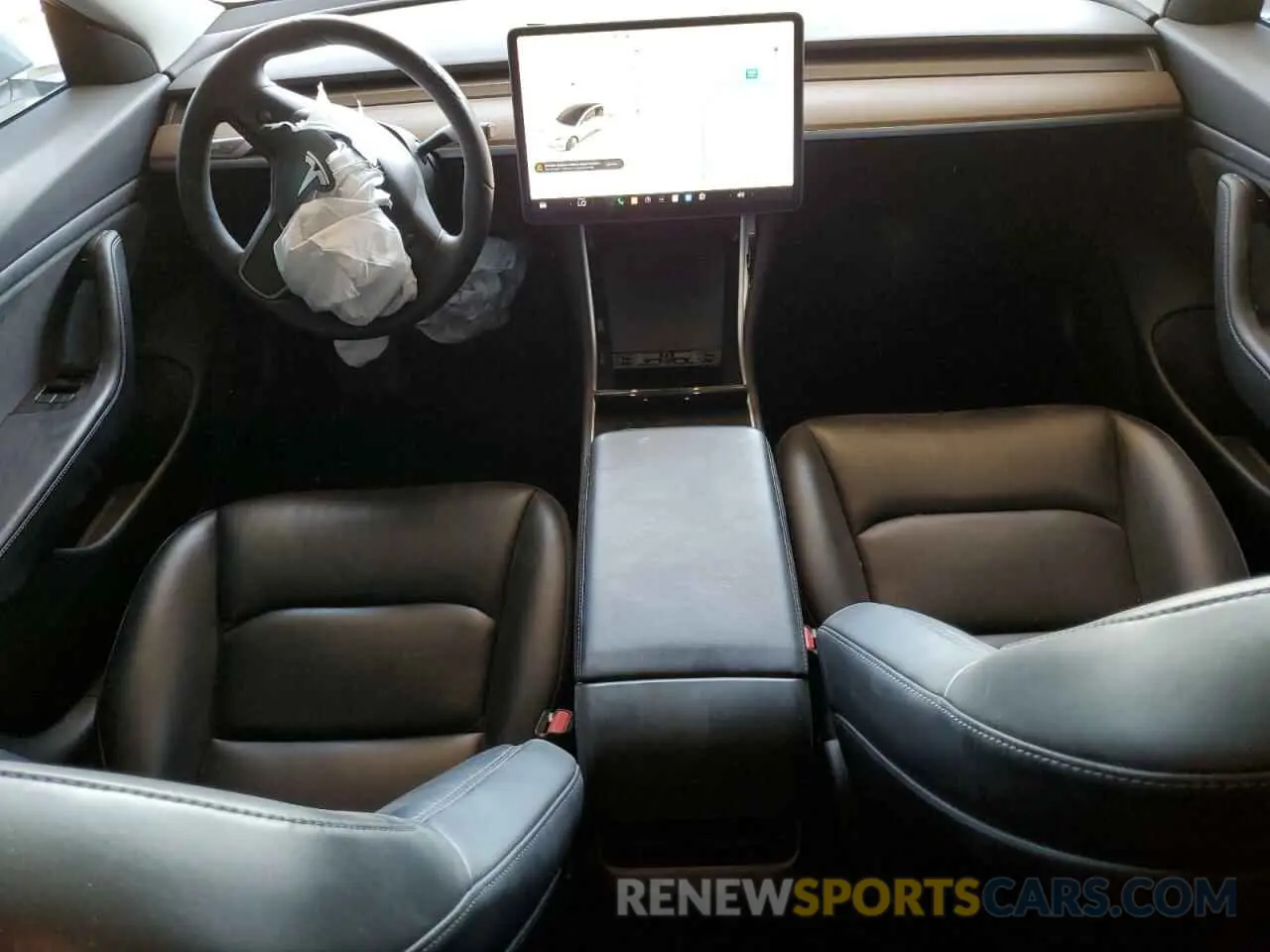 8 fotografías del automóvil dañado 5YJ3E1EB2KF512667 TESLA MODEL 3 2019