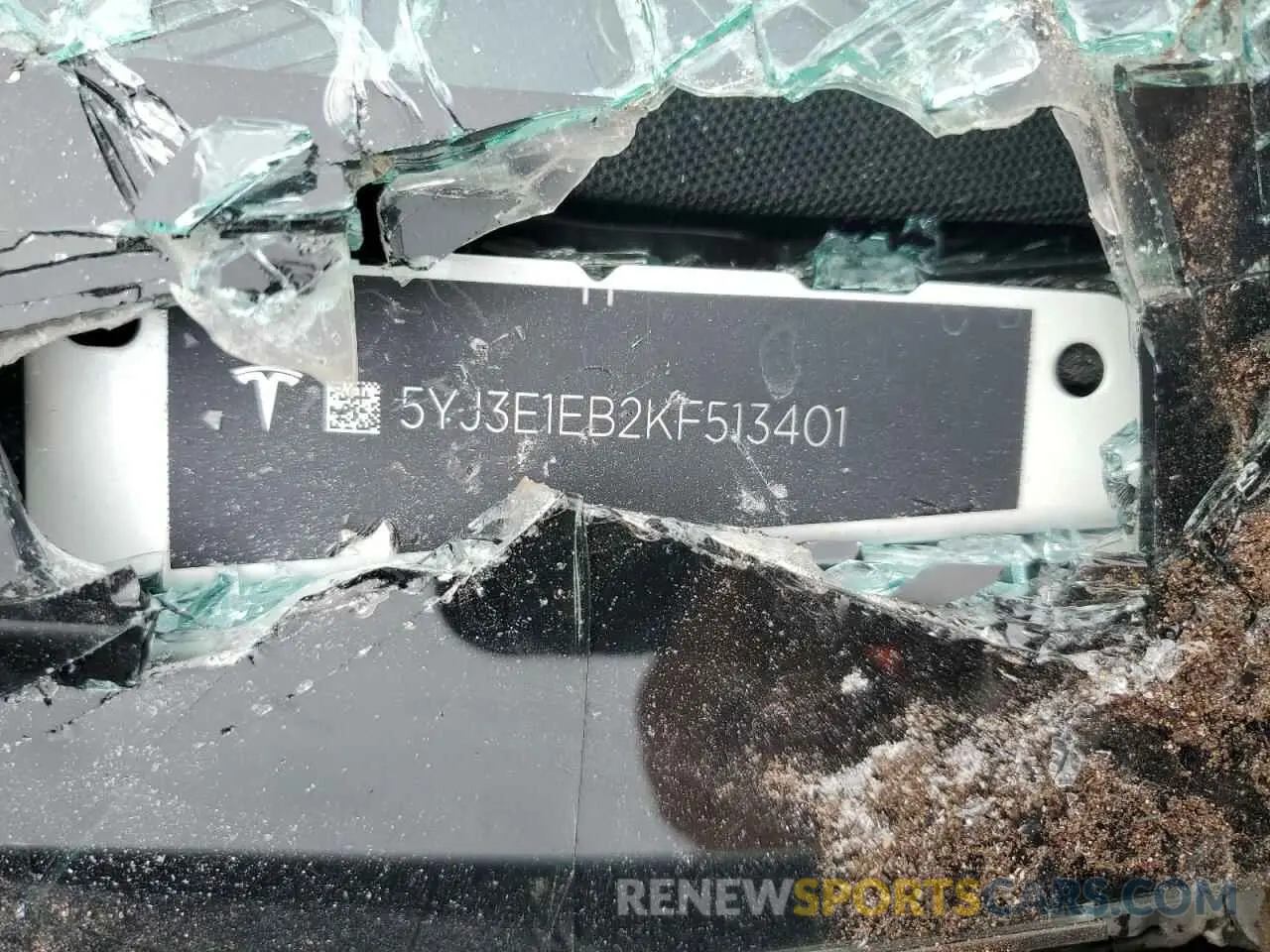 12 fotografías del automóvil dañado 5YJ3E1EB2KF513401 TESLA MODEL 3 2019