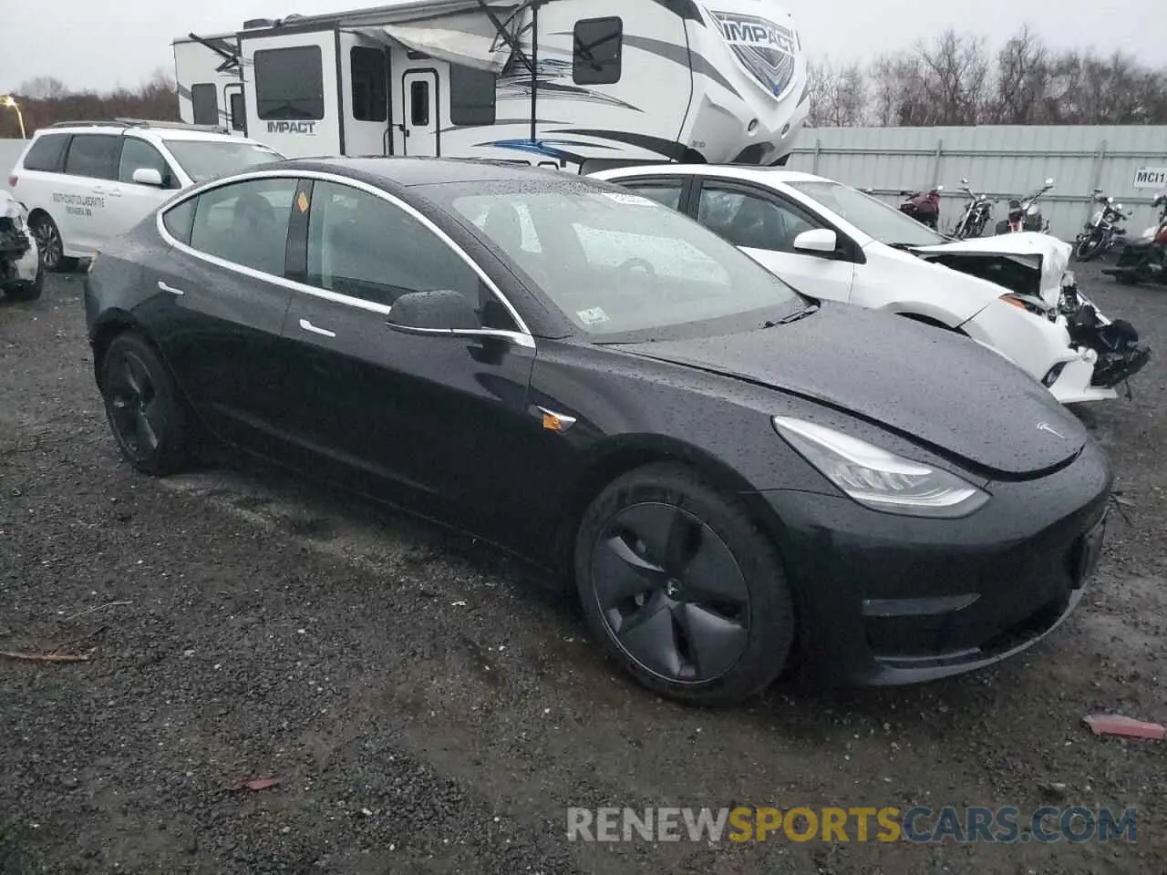 4 fotografías del automóvil dañado 5YJ3E1EB3KF198981 TESLA MODEL 3 2019