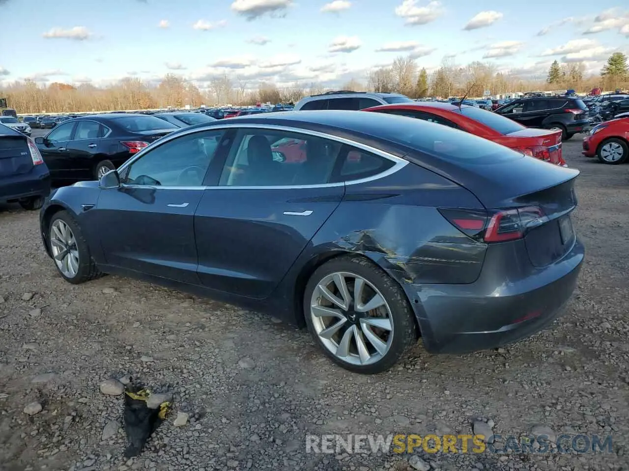 2 fotografías del automóvil dañado 5YJ3E1EB3KF209865 TESLA MODEL 3 2019