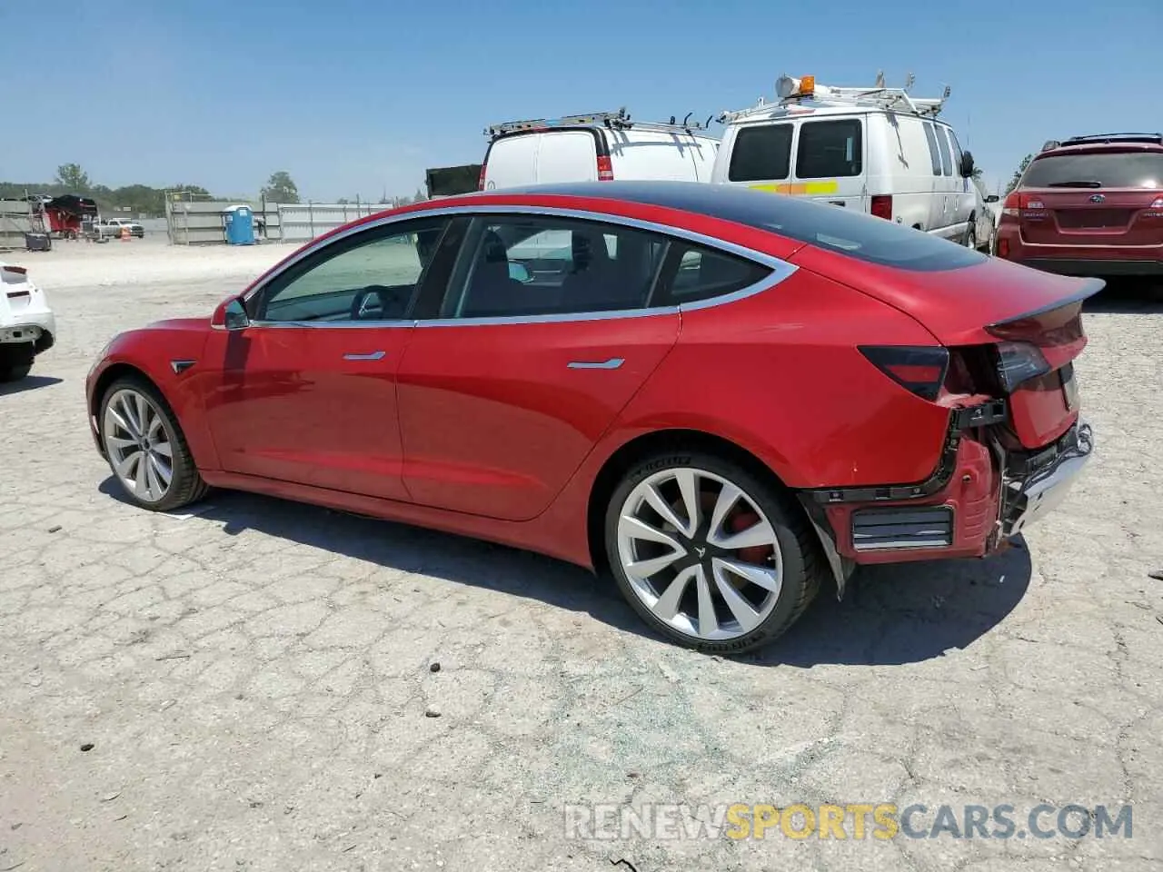 2 fotografías del automóvil dañado 5YJ3E1EB3KF392958 TESLA MODEL 3 2019