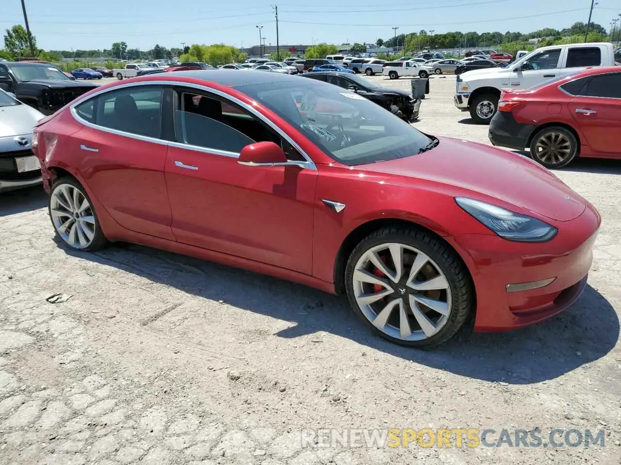 4 fotografías del automóvil dañado 5YJ3E1EB3KF392958 TESLA MODEL 3 2019