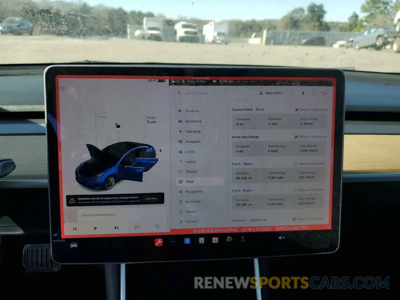 9 fotografías del automóvil dañado 5YJ3E1EB3KF423142 TESLA MODEL 3 2019