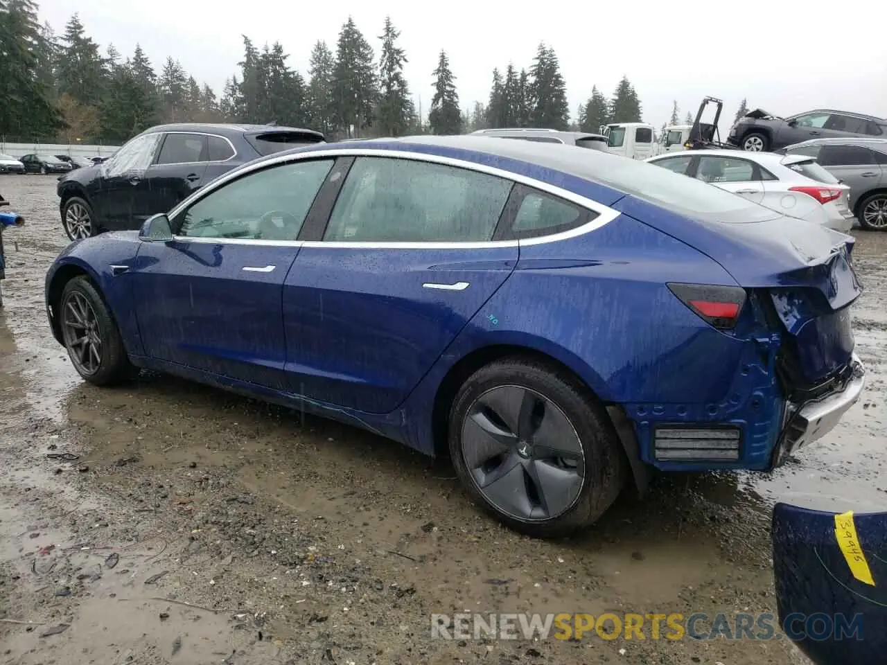 2 fotografías del automóvil dañado 5YJ3E1EB3KF433198 TESLA MODEL 3 2019
