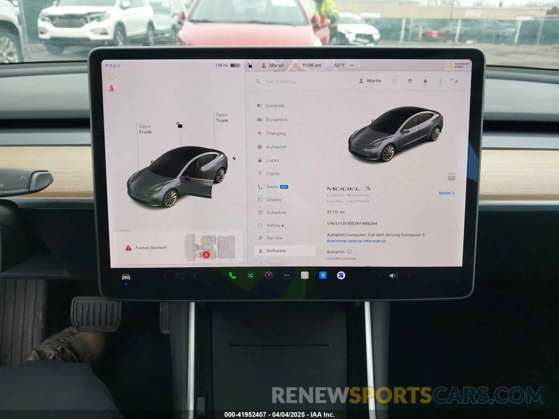 18 fotografías del automóvil dañado 5YJ3E1EB3KF469294 TESLA MODEL 3 2019