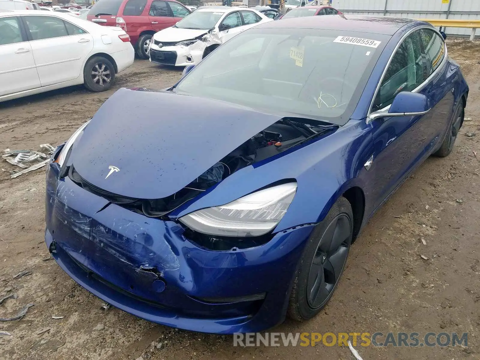 2 fotografías del automóvil dañado 5YJ3E1EB4KF191327 TESLA MODEL 3 2019