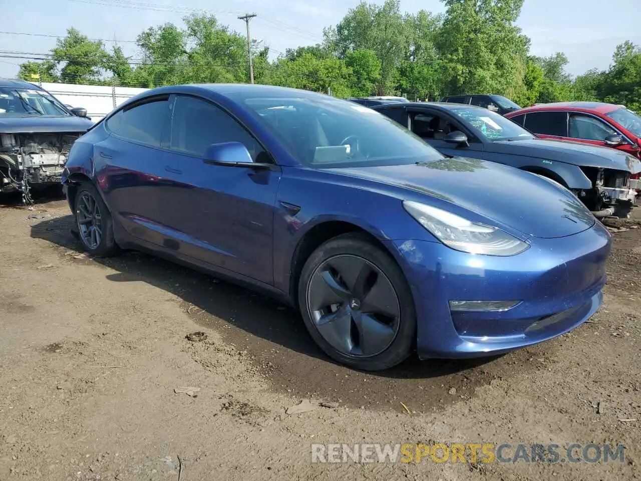 4 fotografías del automóvil dañado 5YJ3E1EB4KF191411 TESLA MODEL 3 2019