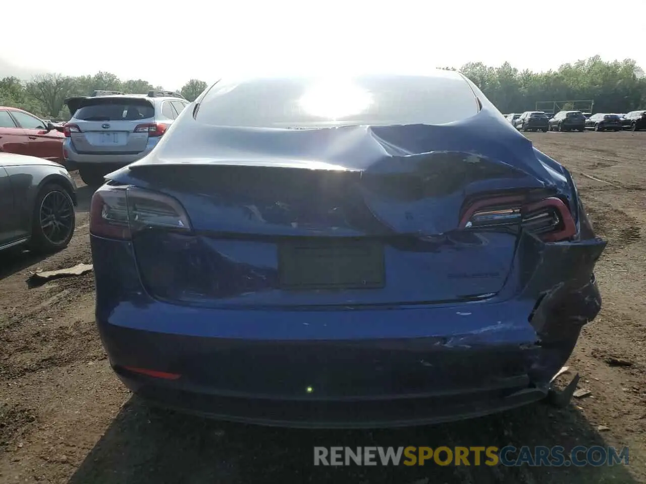 6 fotografías del automóvil dañado 5YJ3E1EB4KF191411 TESLA MODEL 3 2019