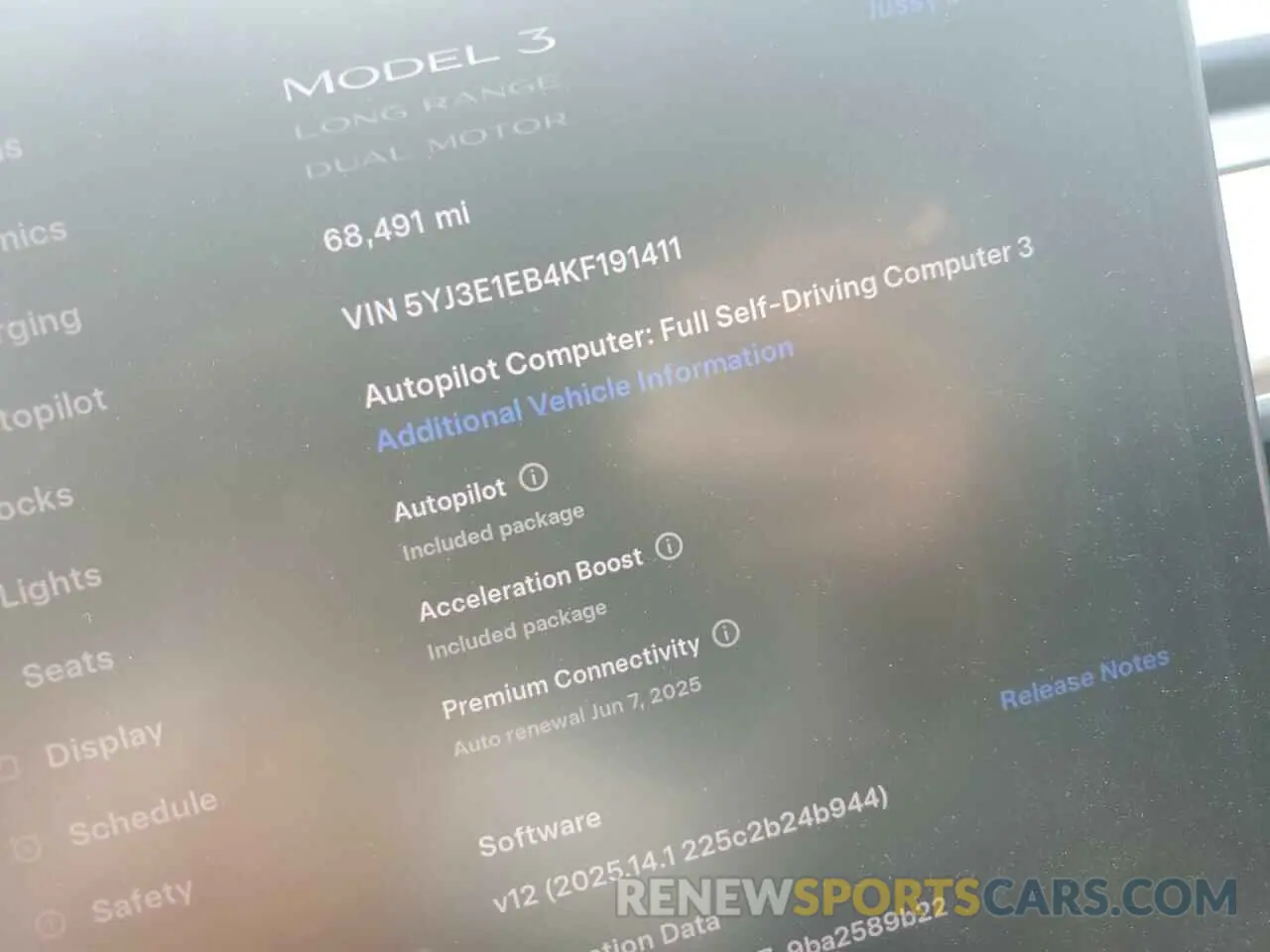 9 fotografías del automóvil dañado 5YJ3E1EB4KF191411 TESLA MODEL 3 2019
