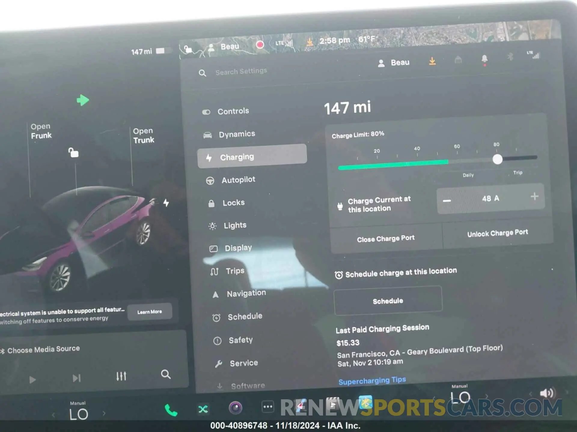 16 fotografías del automóvil dañado 5YJ3E1EB4KF194678 TESLA MODEL 3 2019