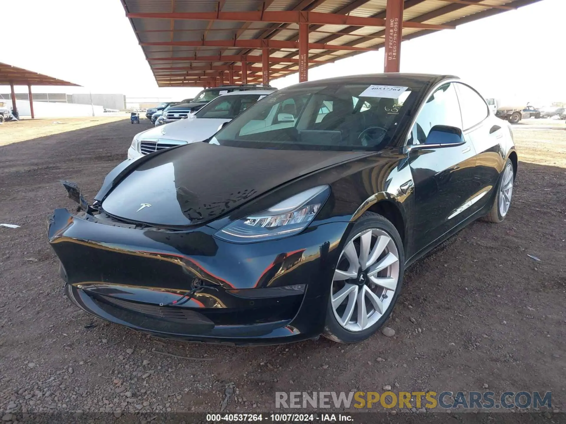 2 fotografías del automóvil dañado 5YJ3E1EB4KF364800 TESLA MODEL 3 2019
