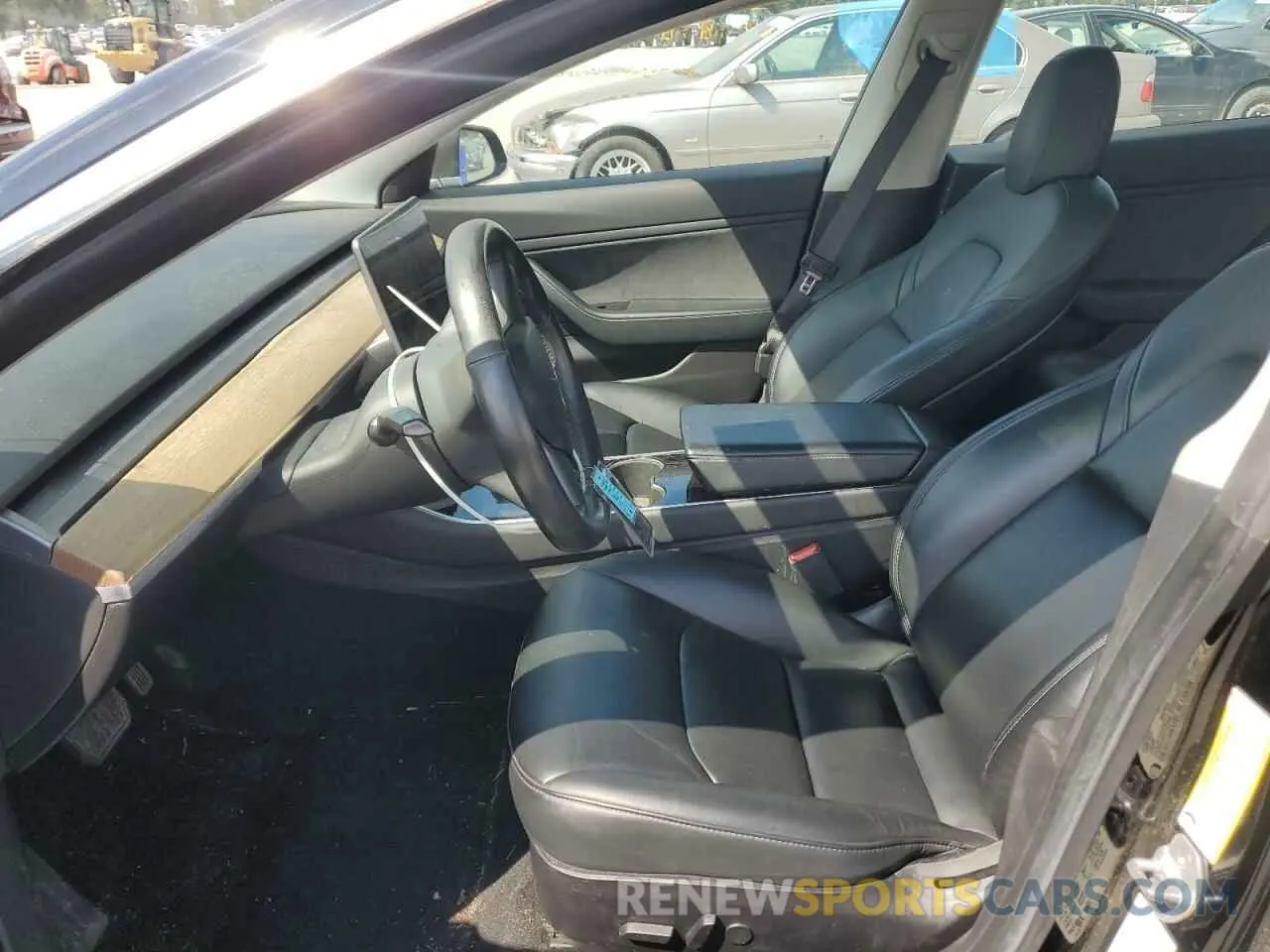 7 fotografías del automóvil dañado 5YJ3E1EB4KF385727 TESLA MODEL 3 2019