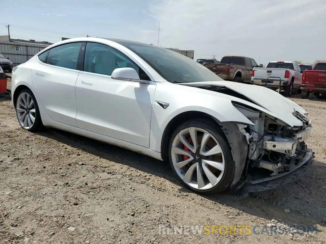 4 fotografías del automóvil dañado 5YJ3E1EB4KF469711 TESLA MODEL 3 2019
