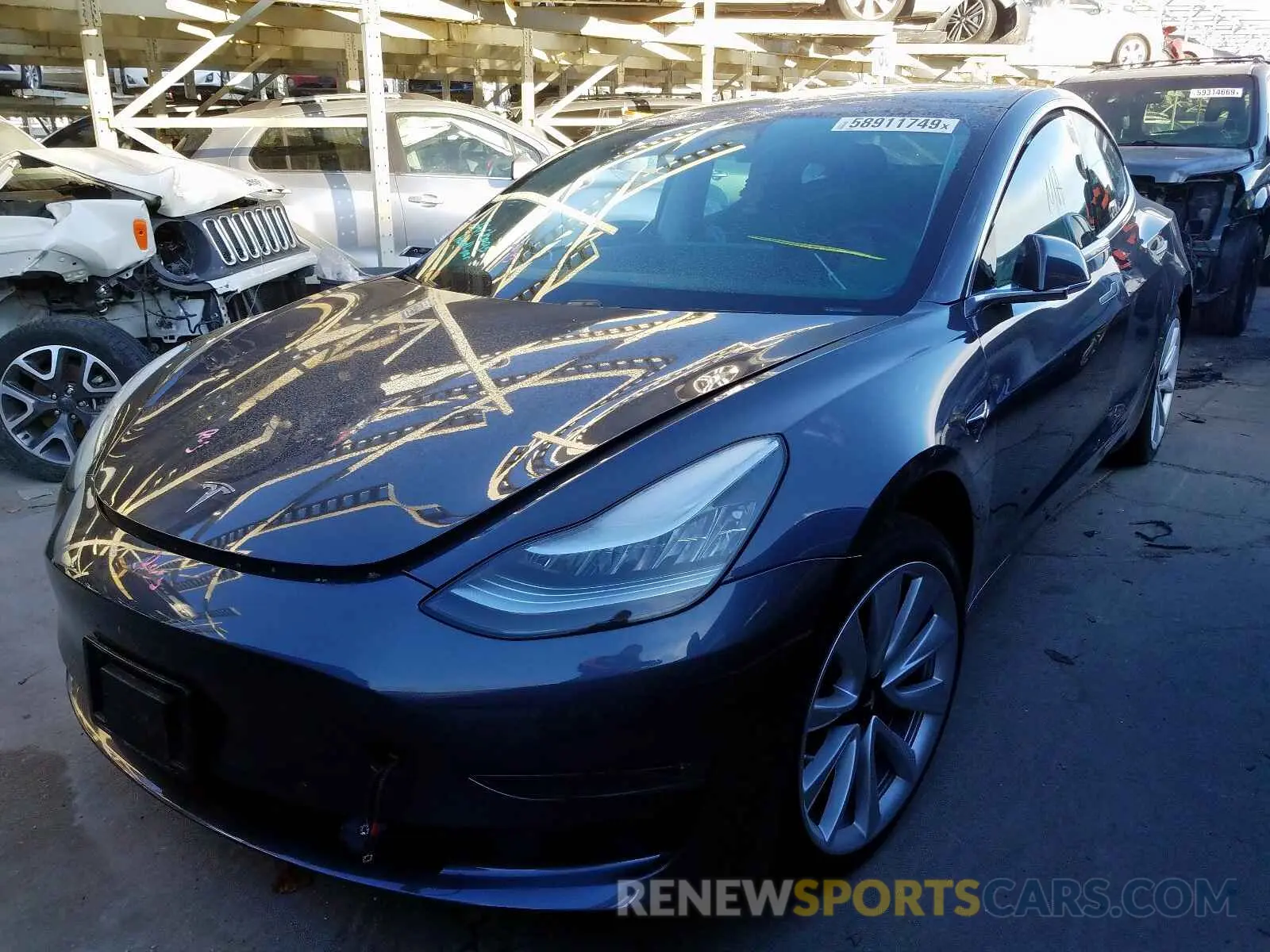 2 fotografías del automóvil dañado 5YJ3E1EB5KF209690 TESLA MODEL 3 2019