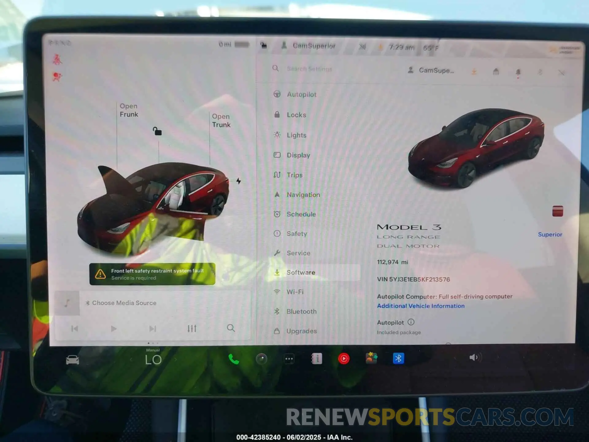 15 fotografías del automóvil dañado 5YJ3E1EB5KF213576 TESLA MODEL 3 2019