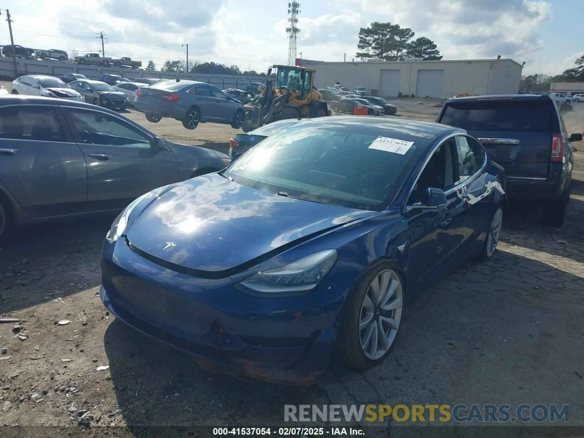 2 fotografías del automóvil dañado 5YJ3E1EB5KF365471 TESLA MODEL 3 2019