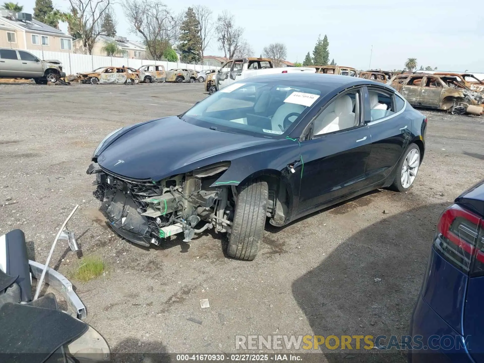 2 fotografías del automóvil dañado 5YJ3E1EB5KF391424 TESLA MODEL 3 2019