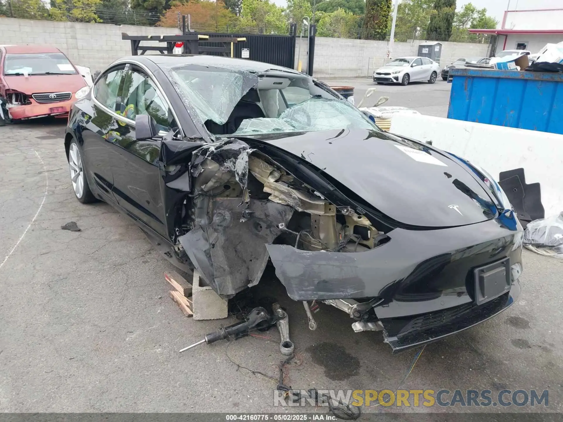 6 fotografías del automóvil dañado 5YJ3E1EB5KF434613 TESLA MODEL 3 2019