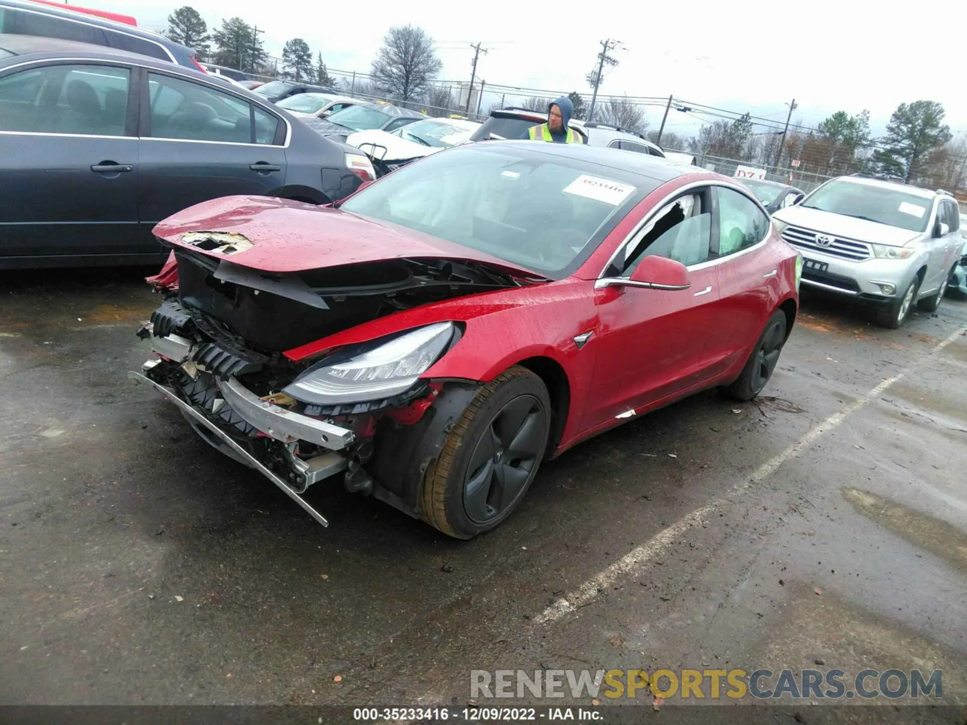 2 fotografías del automóvil dañado 5YJ3E1EB5KF464839 TESLA MODEL 3 2019