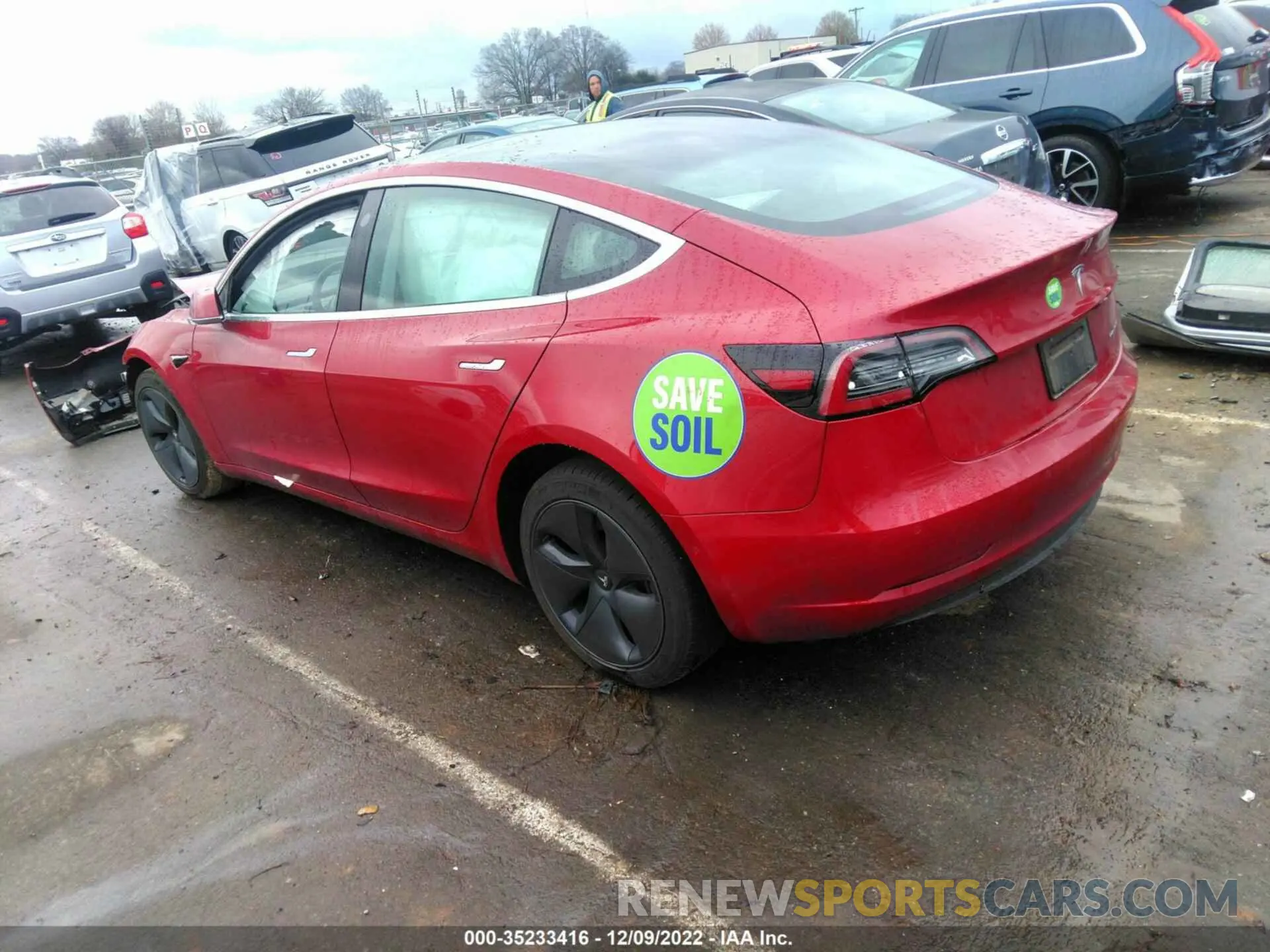 3 fotografías del automóvil dañado 5YJ3E1EB5KF464839 TESLA MODEL 3 2019