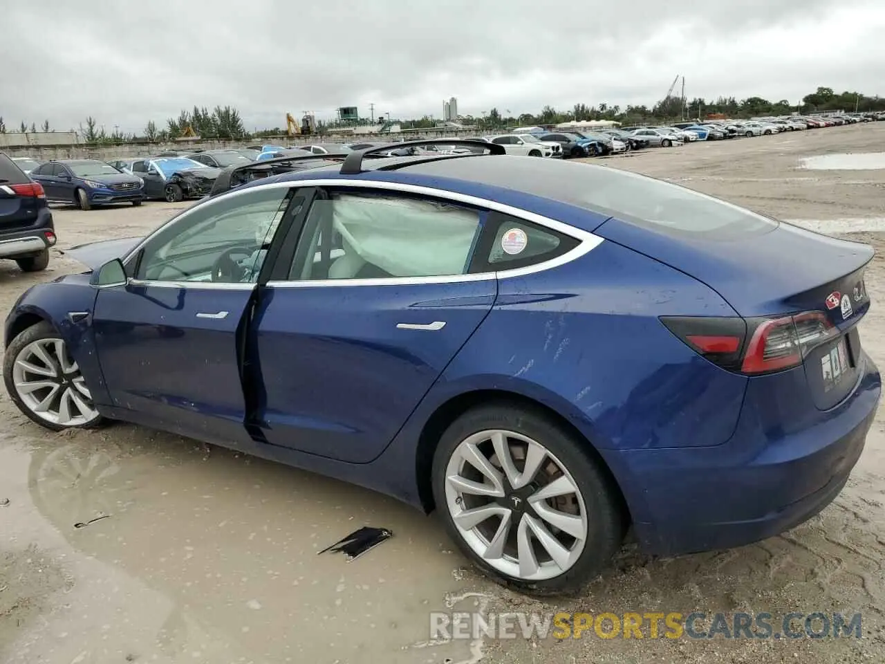 2 fotografías del automóvil dañado 5YJ3E1EB5KF482337 TESLA MODEL 3 2019