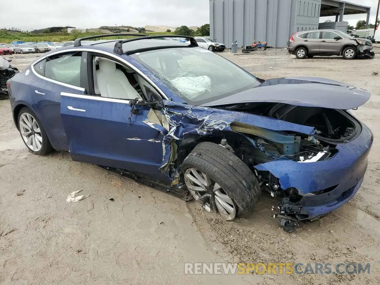 4 fotografías del automóvil dañado 5YJ3E1EB5KF482337 TESLA MODEL 3 2019