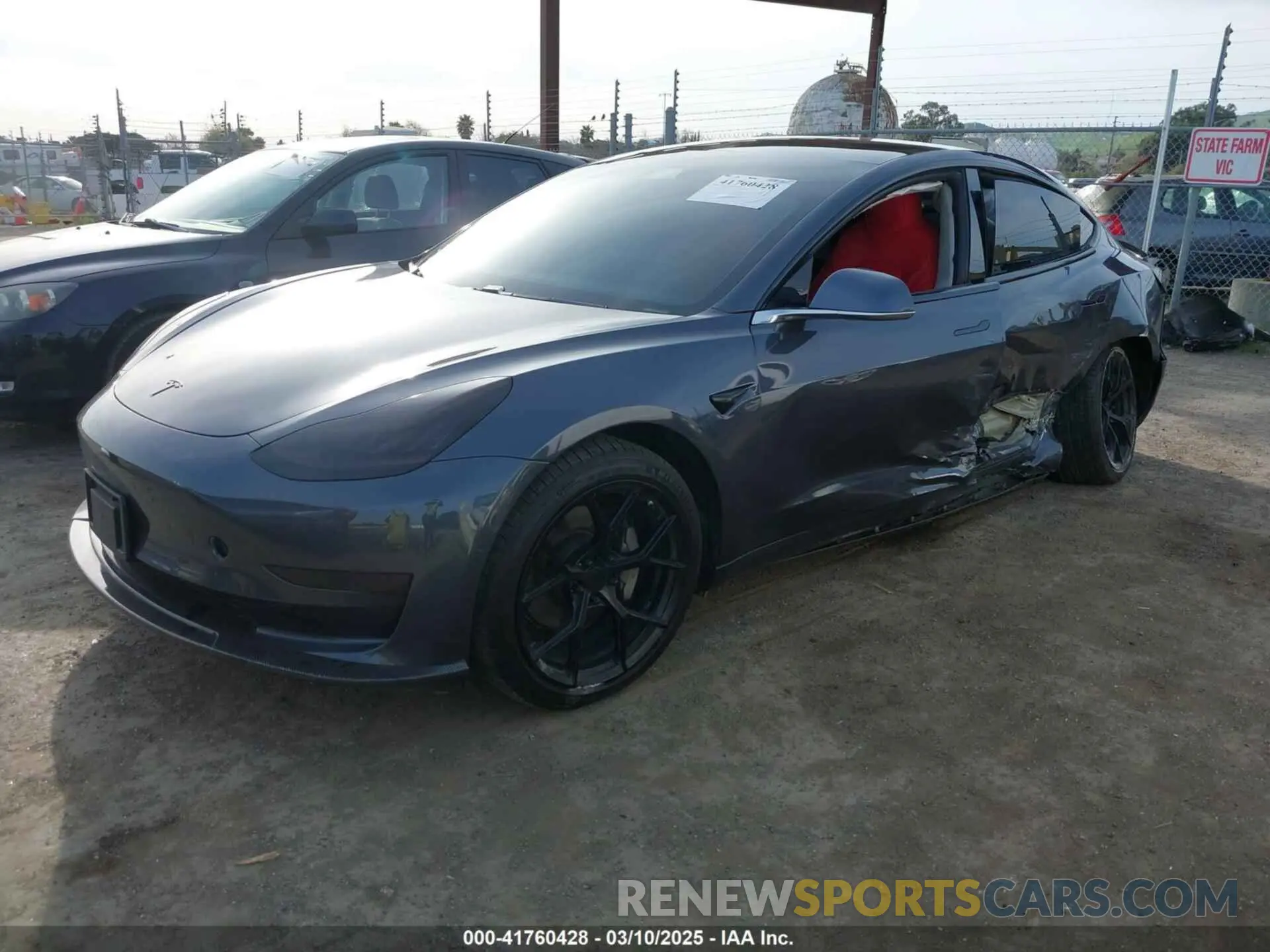 2 fotografías del automóvil dañado 5YJ3E1EB6KF413320 TESLA MODEL 3 2019