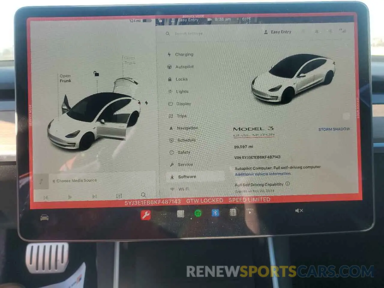 9 fotografías del automóvil dañado 5YJ3E1EB6KF487143 TESLA MODEL 3 2019