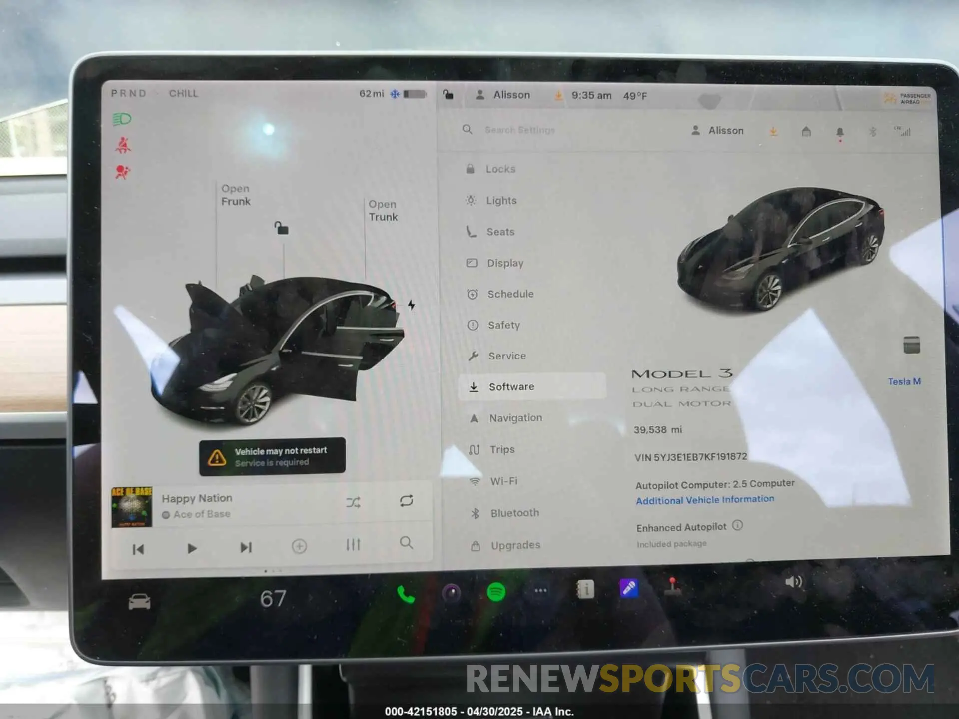 18 fotografías del automóvil dañado 5YJ3E1EB7KF191872 TESLA MODEL 3 2019