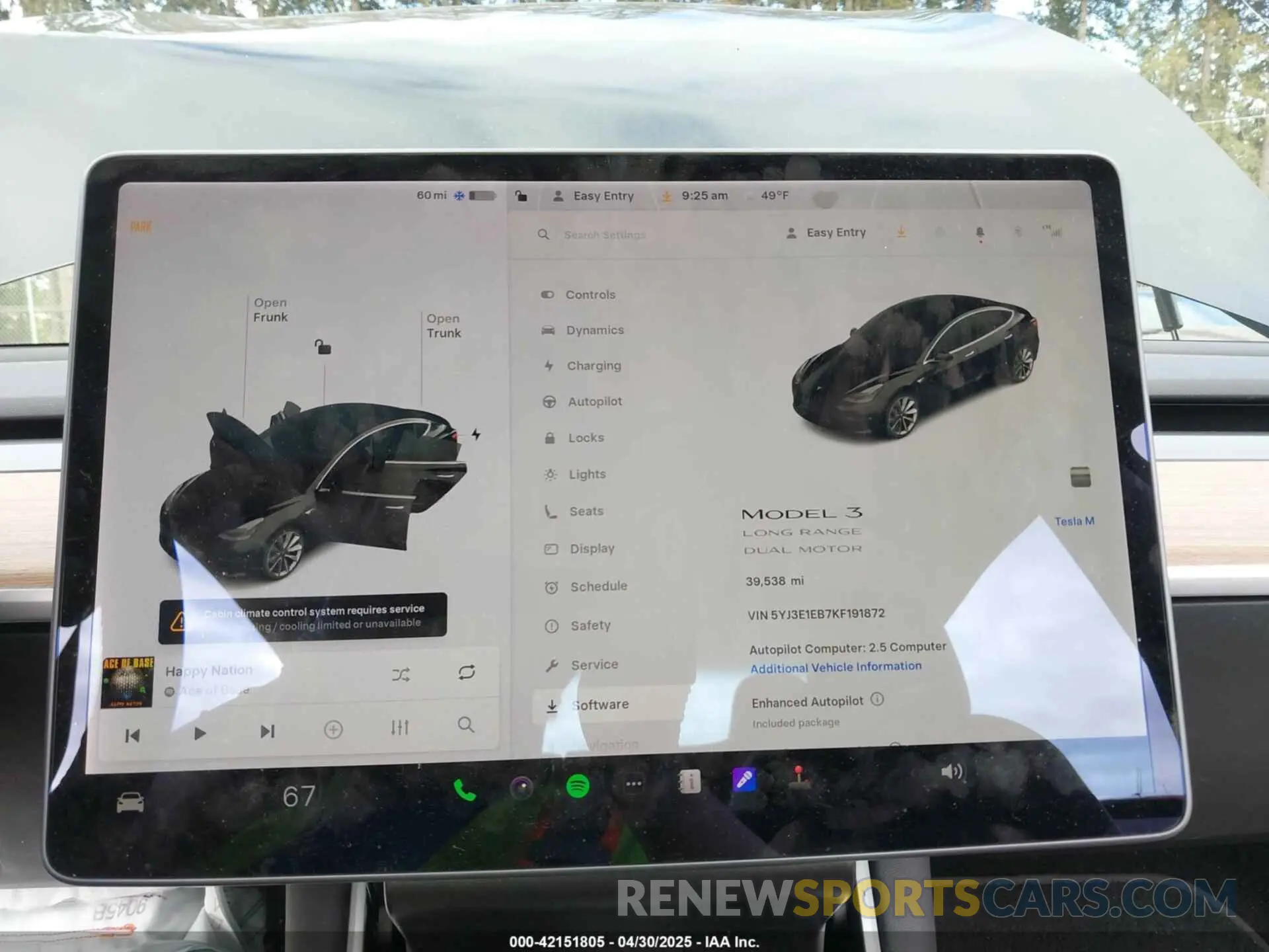 7 fotografías del automóvil dañado 5YJ3E1EB7KF191872 TESLA MODEL 3 2019