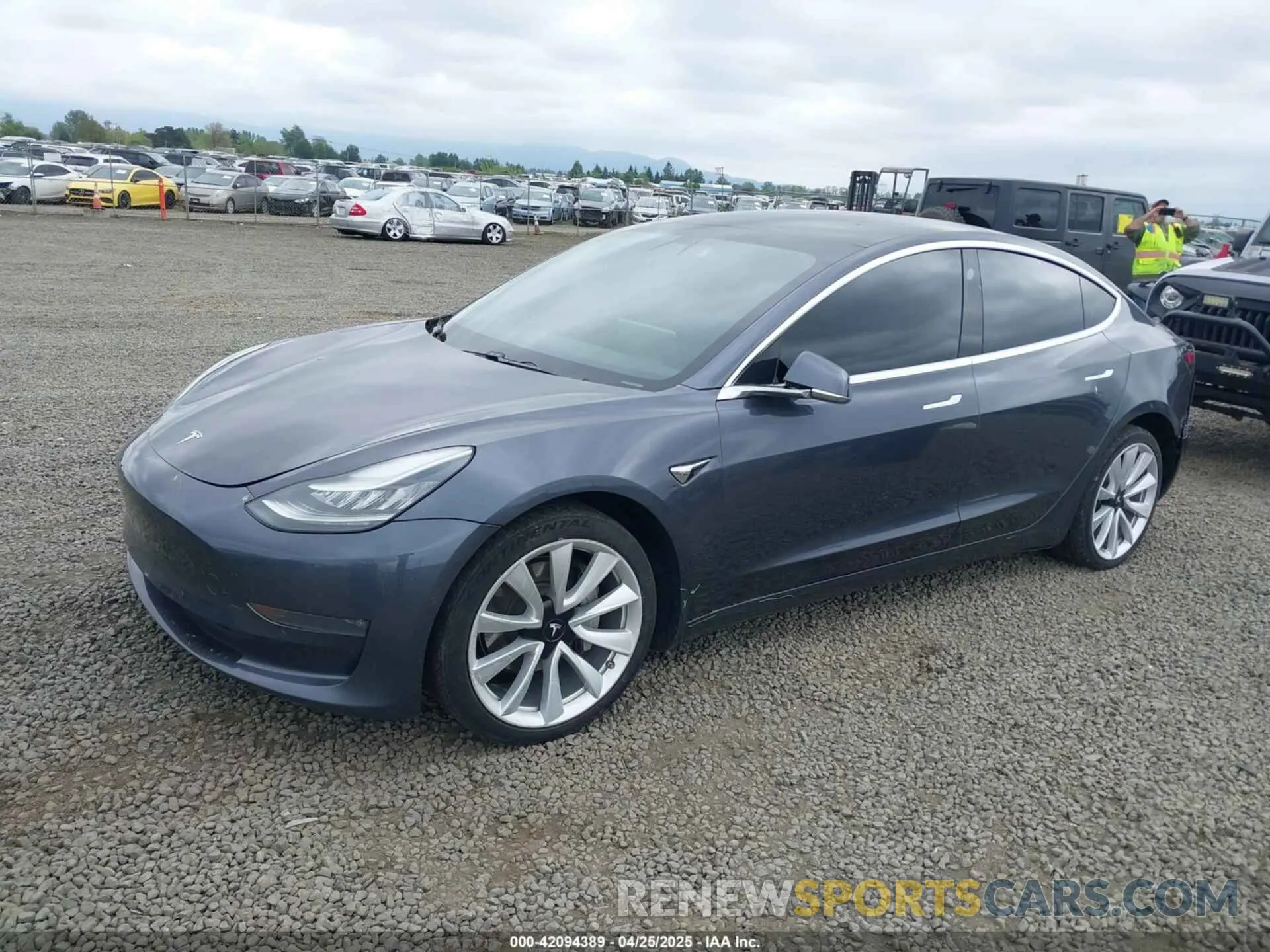 2 fotografías del automóvil dañado 5YJ3E1EB7KF205883 TESLA MODEL 3 2019