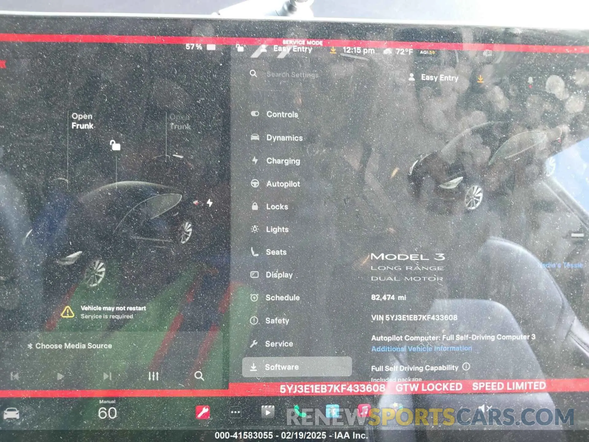 7 fotografías del automóvil dañado 5YJ3E1EB7KF433608 TESLA MODEL 3 2019