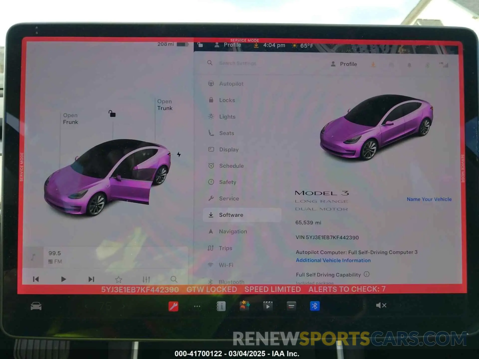 7 fotografías del automóvil dañado 5YJ3E1EB7KF442390 TESLA MODEL 3 2019
