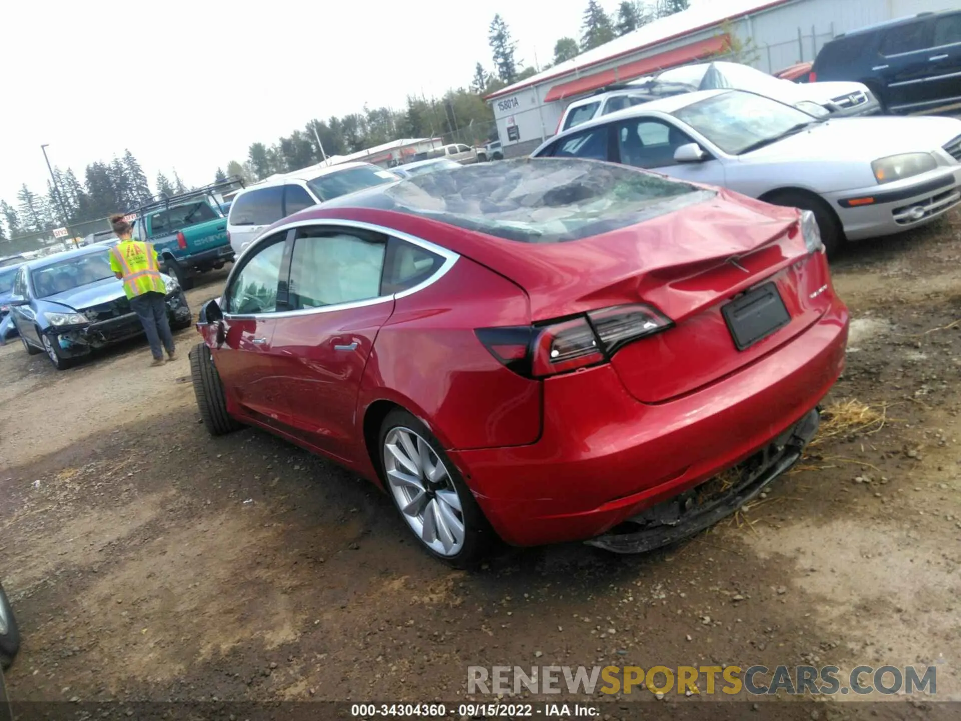 3 fotografías del automóvil dañado 5YJ3E1EB7KF450876 TESLA MODEL 3 2019