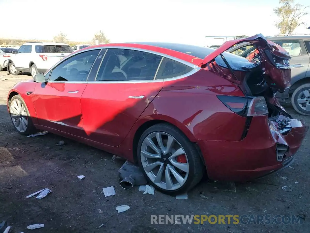 2 fotografías del automóvil dañado 5YJ3E1EB7KF454894 TESLA MODEL 3 2019